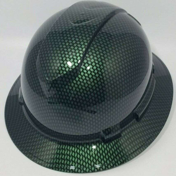 Full Brim Hard Hat Hydro Dipped GREEN CANDY CARBON FIBER