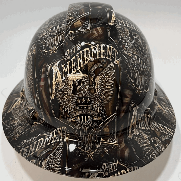 Full Brim Hard Hat Hydro Dipped RIGHT TO BEAR ARMS 2ND AMENDMENT