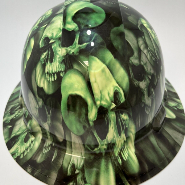 Full Brim Hard Hat Hydro Dipped UNLUCKY SHAMROCK SKULLS