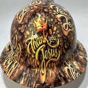Full Brim Hard Hat Hydro Dipped THANK YOU JESUS