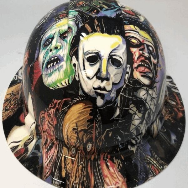 Full Brim Hard Hat Hydro Dipped Horror Movie