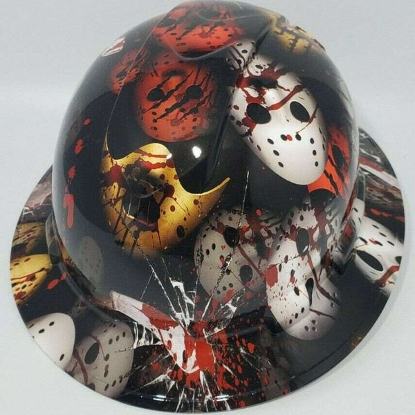 Full Brim Hard Hat Hydro Dipped BLOODY MASSACRE 2