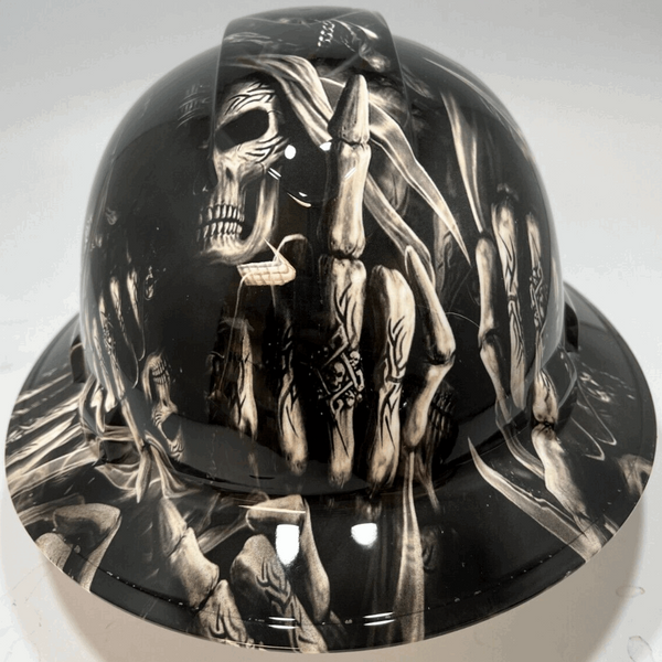 Full Brim Hard Hat Hydro Dipped BAD ASS REAPER
