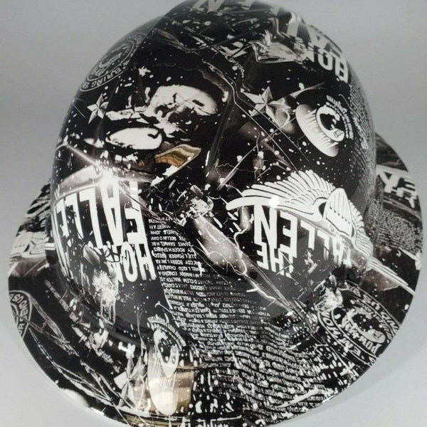 Full Brim Hard Hat Hydro Dipped POW HONOR THE FALLEN
