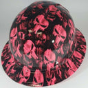 Full Brim Hard Hat Hydro Dipped PINK PUNISHER SKULLS