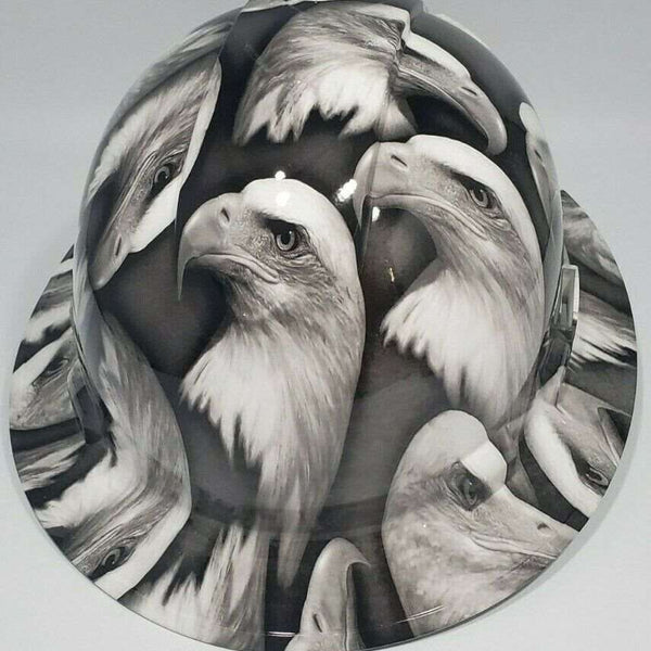 Full Brim Hard Hat Hydro Dipped BALD EAGLES
