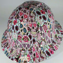 Full Brim Hard Hat Hydro Dipped PINK SUGAR SKULLS