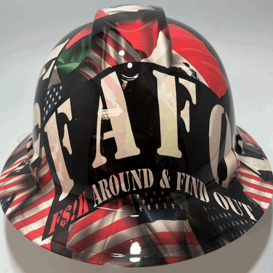 Full Brim Hard Hat Hydro Dipped MEXICAN PRIDE FAFO LMTD