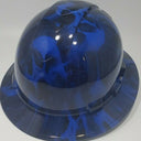 Full Brim Hard Hat Hydro Dipped CANDY BLUE MELTING SKULLS