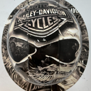 Full Brim Hard Hat Custom Hydro Dipped HARLEY DAVIDSON SKULLS 2