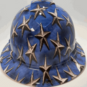 Full Brim Hard Hat Hydro Dipped BLUE PATRIOTIC STARS
