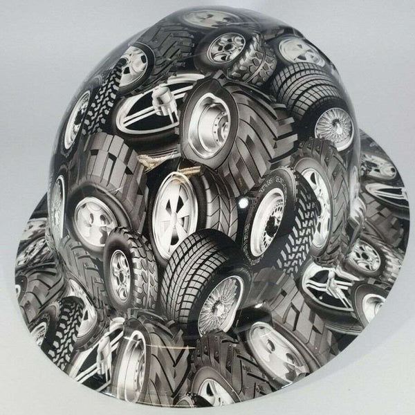 Full Brim Hard Hat Hydro Dipped TIRES