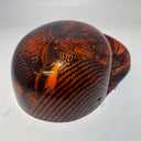 Baseball Cap Style Motorcycle Helmet Electric Orange Carbon Fiber Harley Davidson