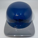 Baseball Cap Style Motorcycle Helmet Bright Billiard Blue Billiard Grey Bill Bar and Shield