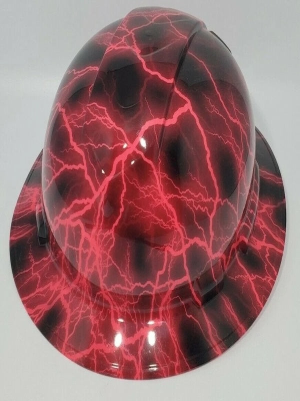 Full Brim Hard Hat Hydrodipped PINK LIGHTNING