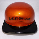 Baseball Cap Style Motorcycle Helmet Electric Orange w/ Black Bill Bar and Shield