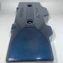 Custom Blue Green Carbon Fiber Hydro Dipped Engine Covers for Silverado, Tahoe & Cadillac