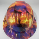 Full Brim Hard Hat Hydro Dipped Texas Flag Texas Sunset Oil Rigs