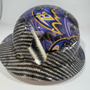 Full Brim Hard Hat Custom Hydro Dipped Ravens Carbon FIber