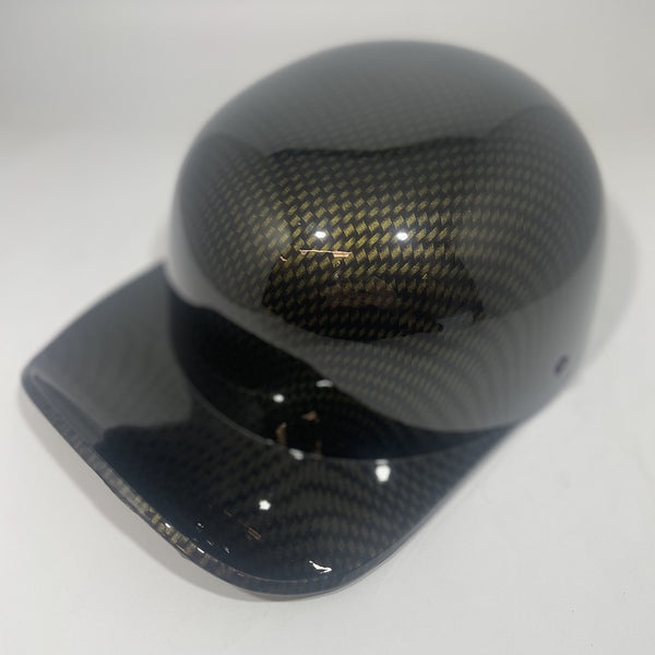 Baseball Cap Style Motorcycle Helmet Gold Carbon Fiber