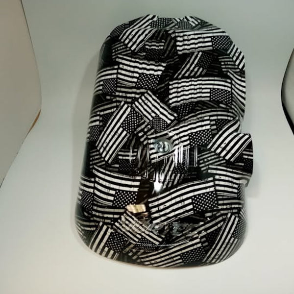 Custom Black and White American Flags Hydro Dipped Engine Covers for Silverado, Tahoe & Cadillac