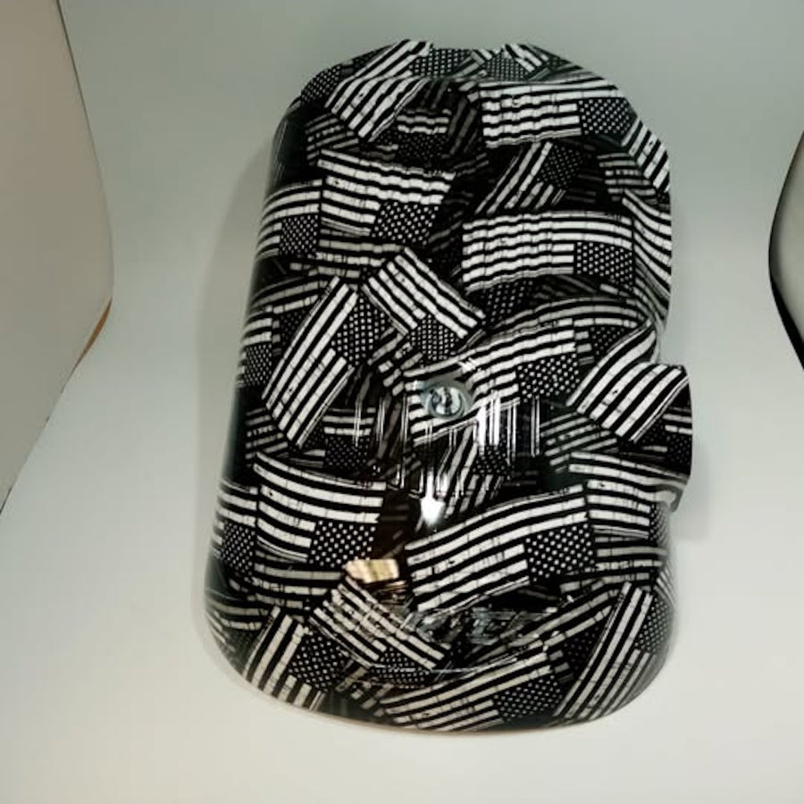Custom Black and White American Flags Hydro Dipped Engine Covers for Silverado, Tahoe & Cadillac
