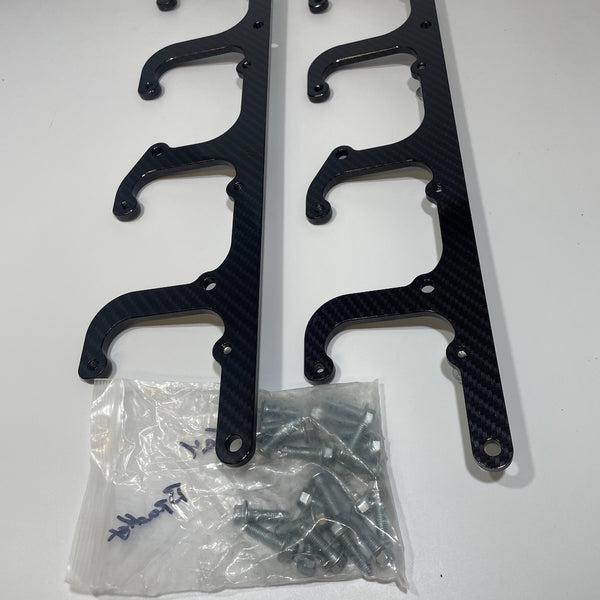 Custom Carbon Fiber Hydro Dipped LS Coil Brackets Fit LSX Swap Truck 5.3L LS1 LS3 LS2 LO4 LO9 LS6 L92 L99 L33 LR4