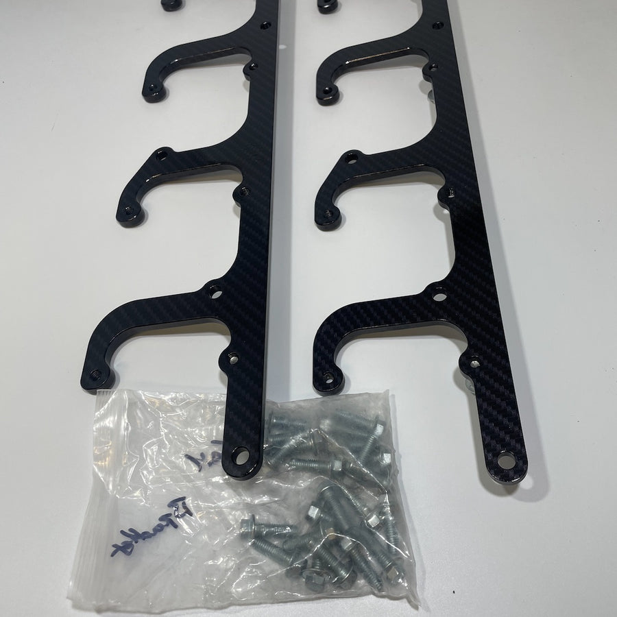 Custom Carbon Fiber Hydro Dipped LS Coil Brackets Fit LSX Swap Truck 5.3L LS1 LS3 LS2 LO4 LO9 LS6 L92 L99 L33 LR4