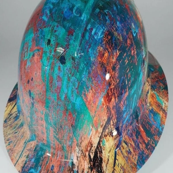 Full Brim Hard Hat Hydro Dipped ABSTRACT METAL