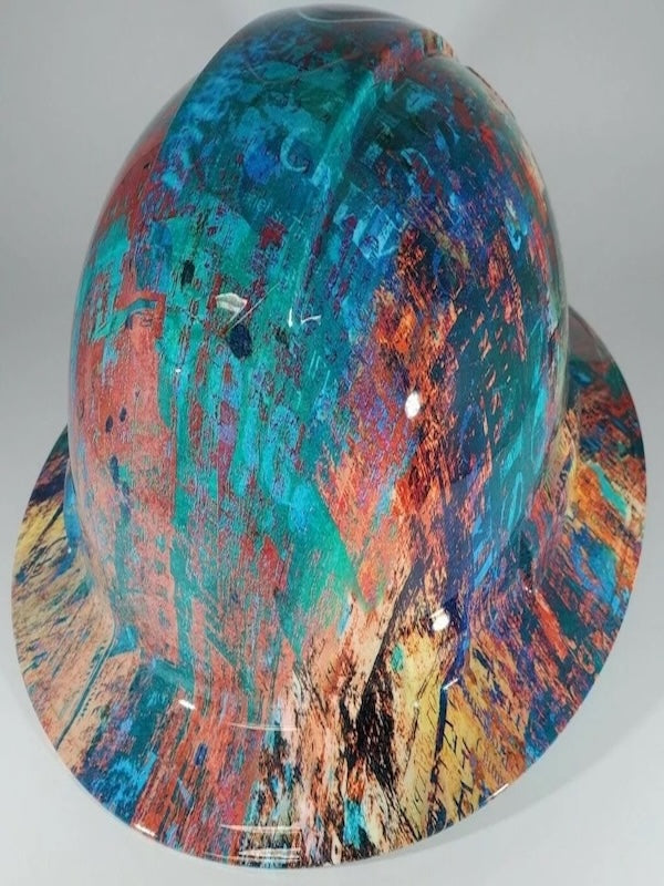 Full Brim Hard Hat Hydro Dipped ABSTRACT METAL