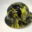 Full Brim Hard Hat Hydro Dipped Big Brain Skull Safety green