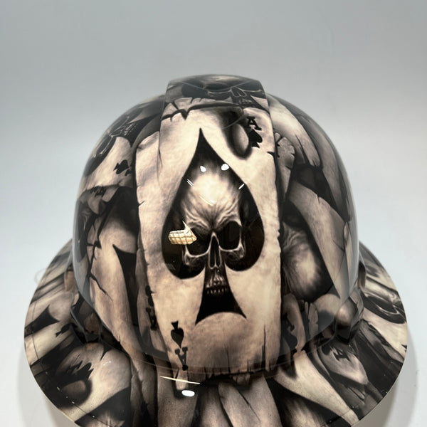 Full Brim Hard Hat Hydro Dipped ACE OF SKULLS