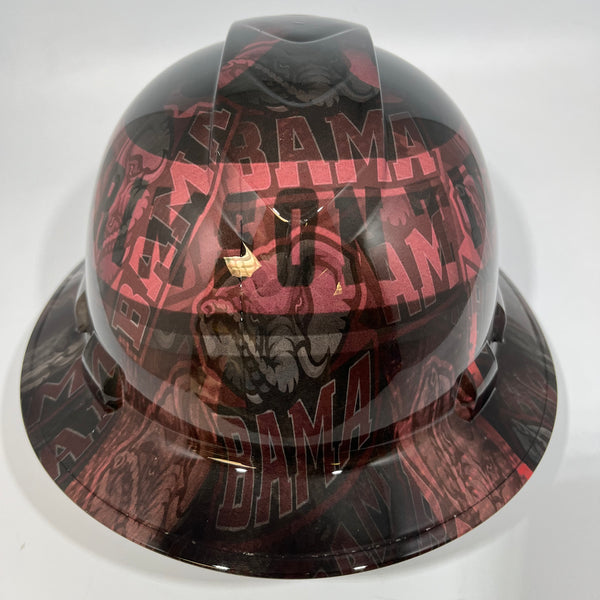 Full Brim Hard Hat Hydro Dipped ALABAMA CRIMSON TIDE BAMA ABSTRACT