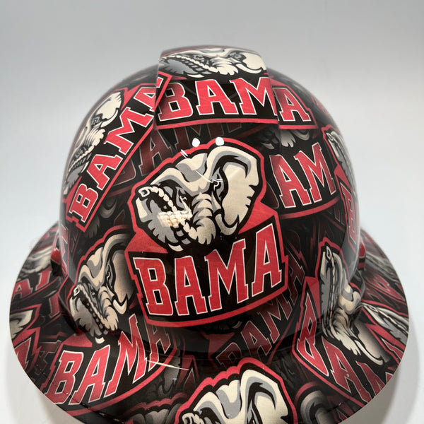 Full Brim Hard Hat Hydro Dipped ALABAMA CRIMSON TIDE Bama