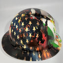 Full Brim Hard Hat Custom Hydro Dipped AMERICAN PRIDE MEXICAN ROOTS