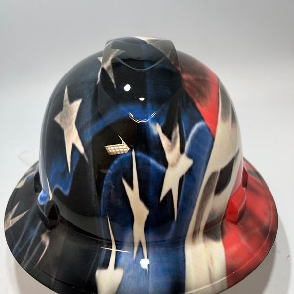 Full Brim Hard Hat Hydro Dipped AMERICAN PRIDE