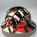Bad ass hardhat with  hydro dipped flag design 