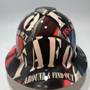 Bad ass hardhat with  hydro dipped flag design 