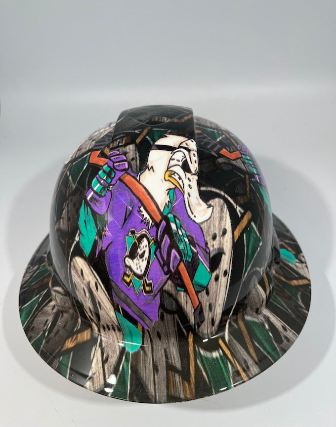 Full Brim Hard Hat Hydro Dipped ANAHEIM MIGHTY DUCKS