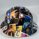 Full Brim Hard Hat Custom Hydro Dipped ANIME CROSSOVER STICKER BOMB 1