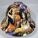 Full Brim Hard Hat Custom Hydro Dipped ANIME CROSSOVER STICKER BOMB