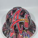 Full Brim Hard Hat Hydro Dipped ATLANTA BRAVES