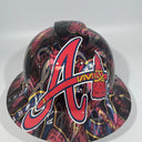 Full Brim Hard Hat Hydro Dipped ATLANTA BRAVES