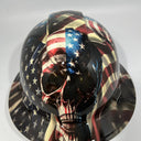 Full Brim Hard Hat Hydro Dipped American Flag Bad Ass Skull