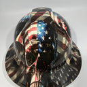 Full Brim Hard Hat Hydro Dipped American Flag Bad Ass Skull