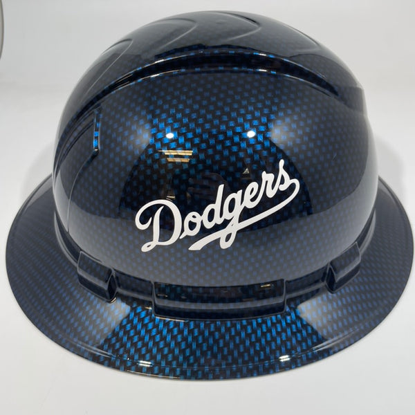 Full Brim Hard Hat Hydro Dipped Candy Blue Carbon LA Dodgers