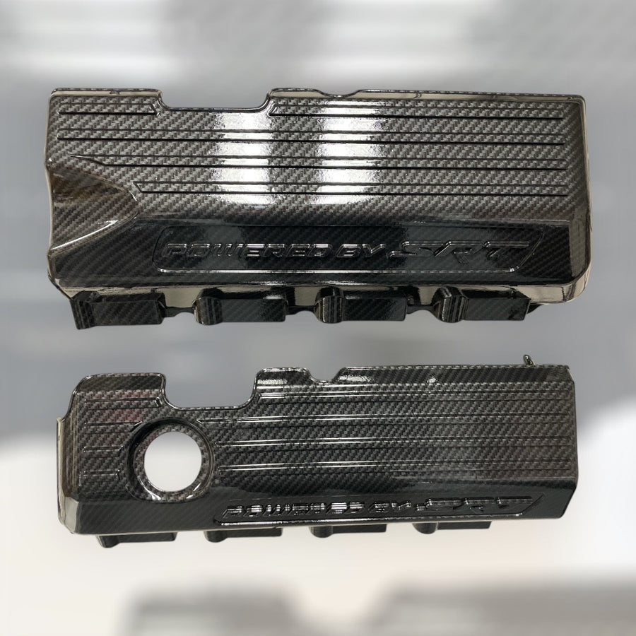 Custom Hydro Dipped Carbon Fiber Coil Covers Powered By SRT Charger/Challenger 2015+ Chrysler 2011+