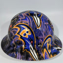 Full Brim Hard Hat Custom Hydro Dipped BALTIMORE RAVENS