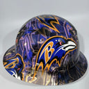 Full Brim Hard Hat Custom Hydro Dipped BALTIMORE RAVENS