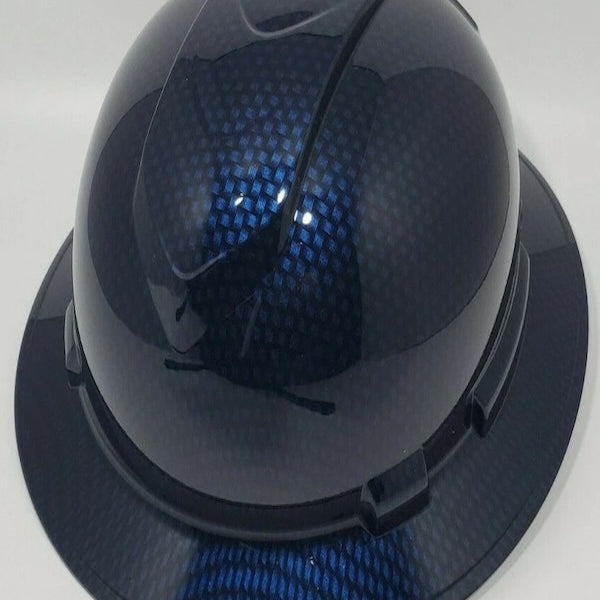 Full Brim Hard Hat Hydro Dipped BLUE CANDY CARBON FIBER